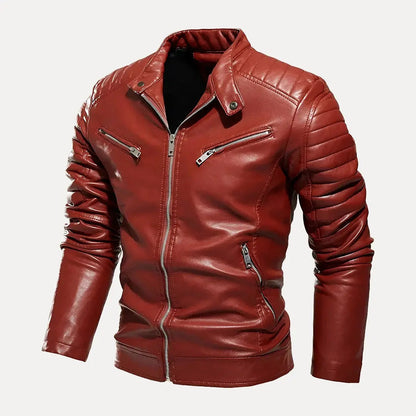 Blouson moto en cuir pour hommes Style