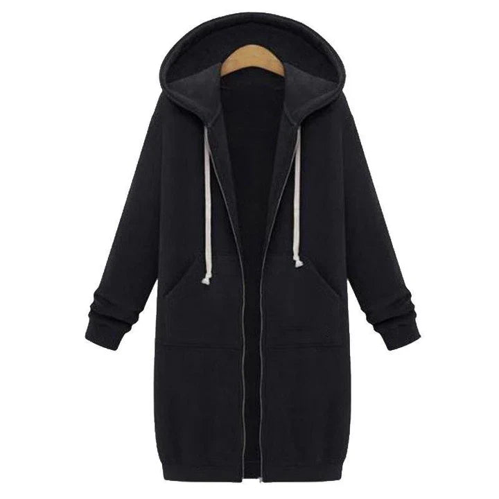 Sweat-shirt long zippé pour femme