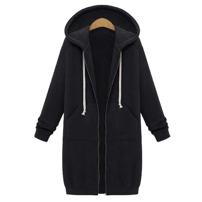 Sweat-shirt long zippé pour femme