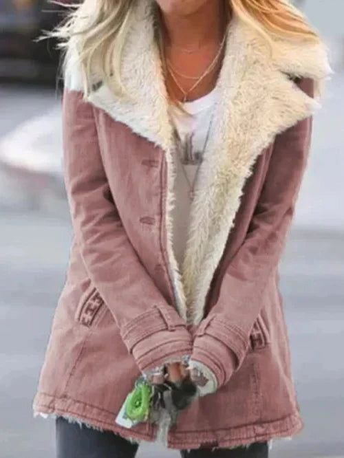 Veste femme stylée chaude doublure sherpa de luxe
