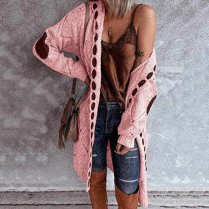 Cardigan long et élégant pour femmes avec des détails féminins