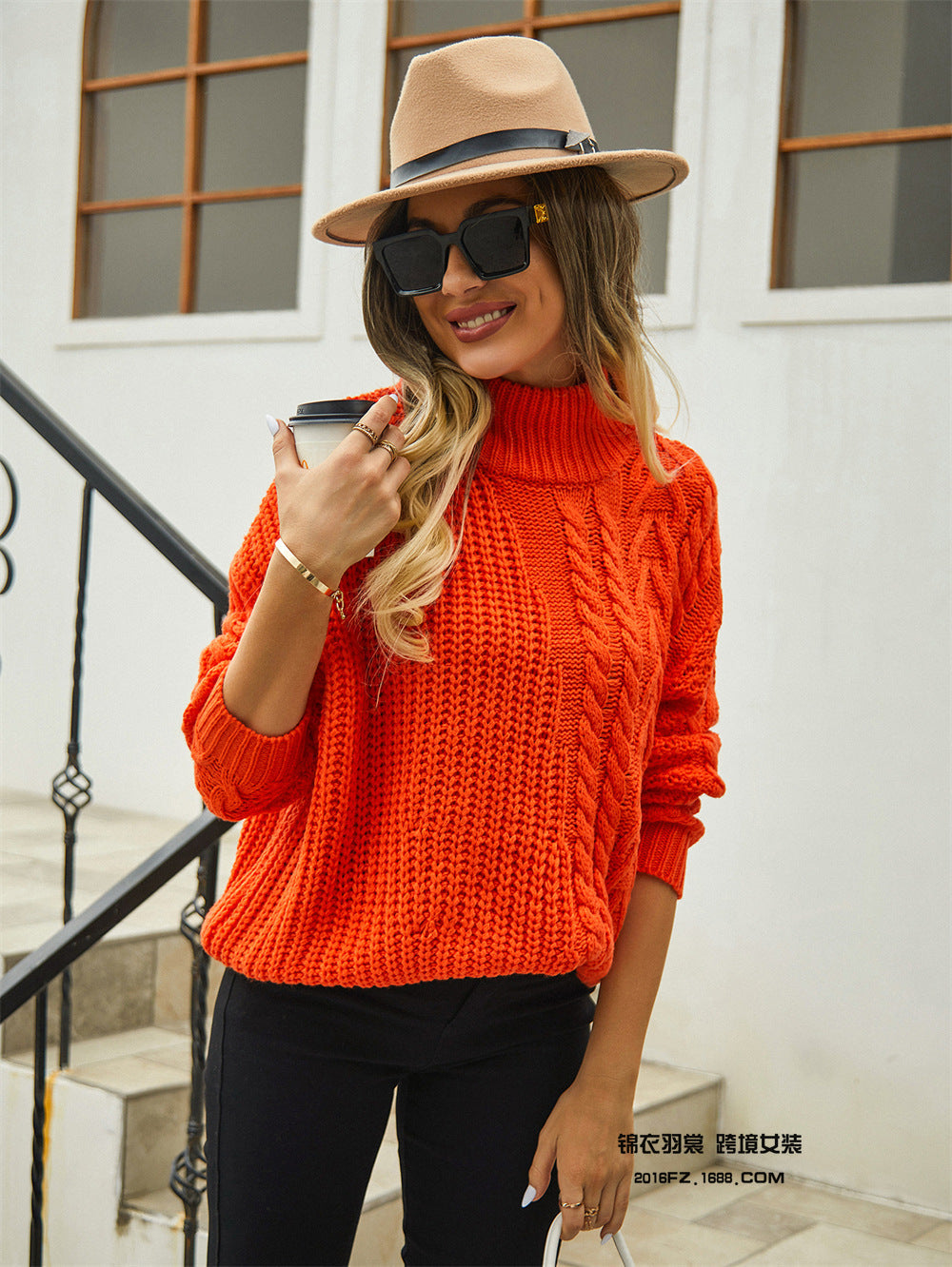 Pull col roulé stylé Chic d'hiver Femme