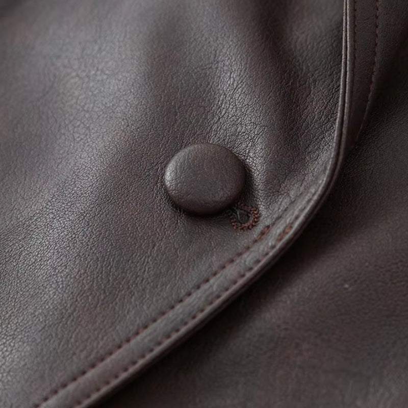 Lederjacke Damen Wickeldesign Schnürung - IdealeKleiden