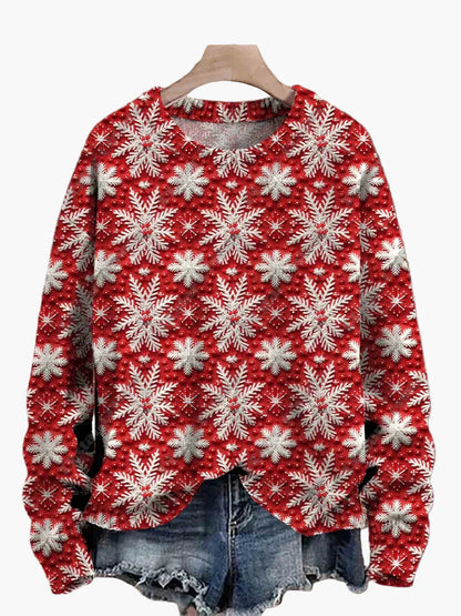 Pull de Noël festif brodé en 3D