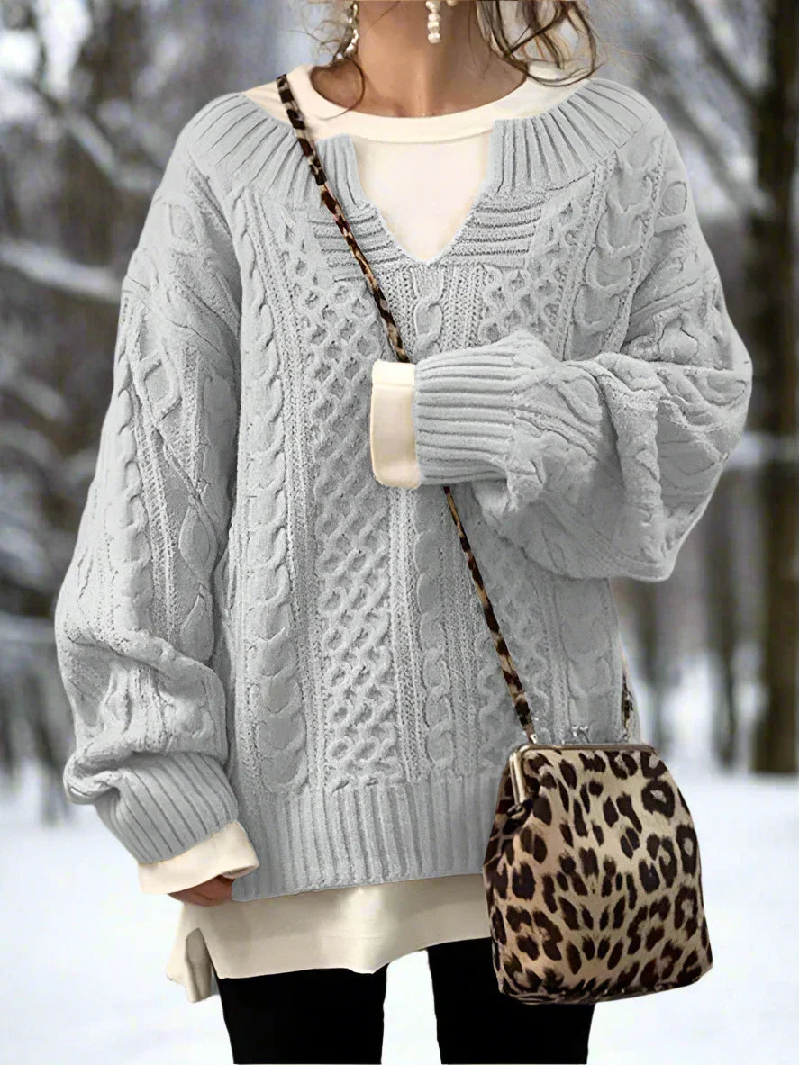 Pull tricoté oversize Doux et chaud Coupe confortable