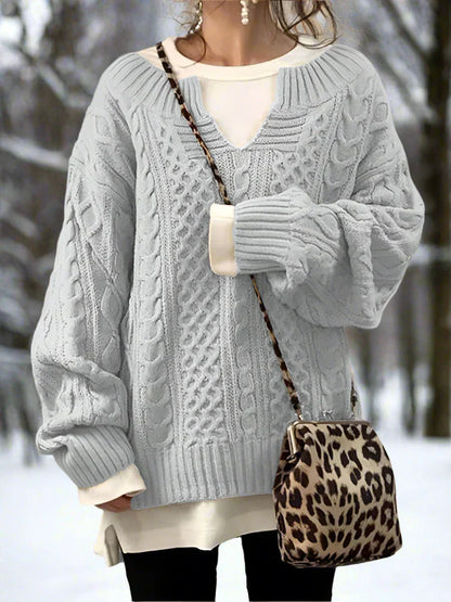 Pull tricoté oversize Doux et chaud Coupe confortable