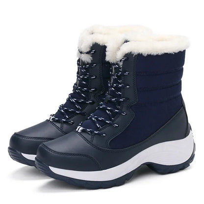 Bottes d'hiver pour femmes, doublées de polaire, hauteur cheville
