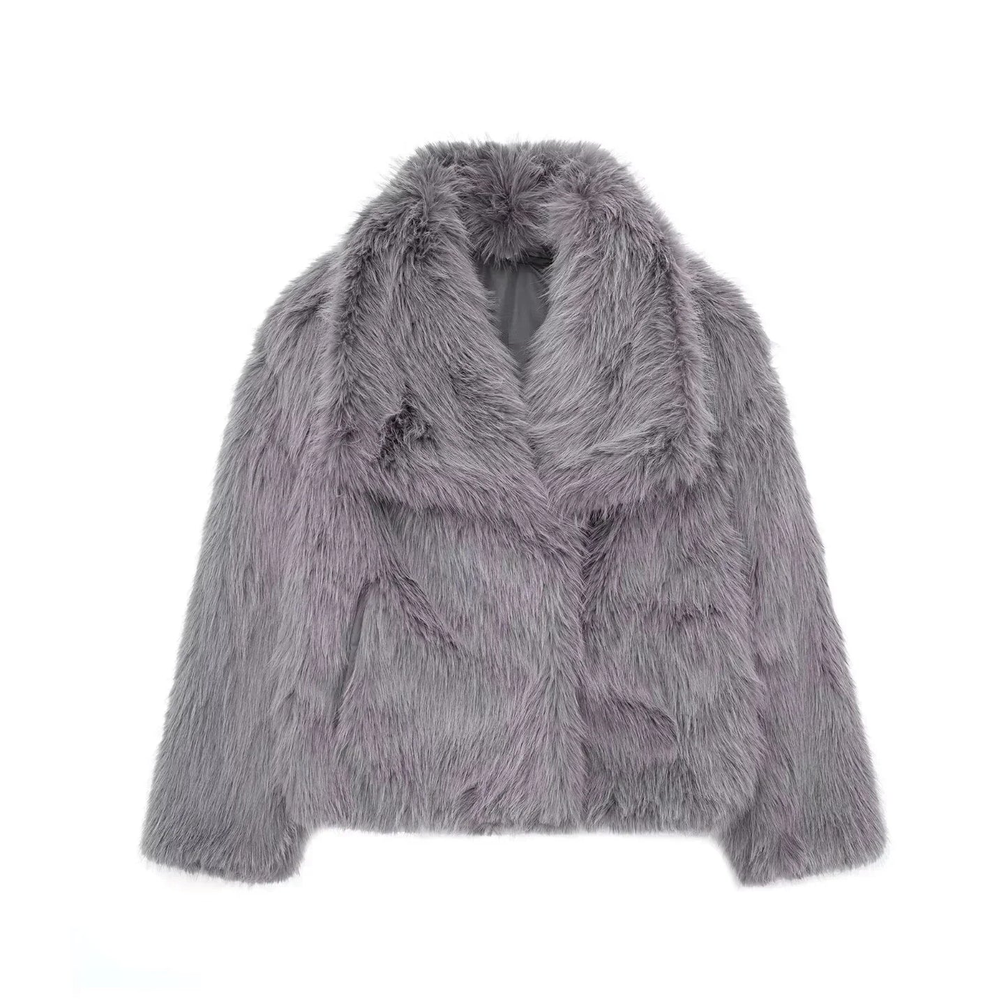 Manteau oversize en fausse fourrure pour femmes