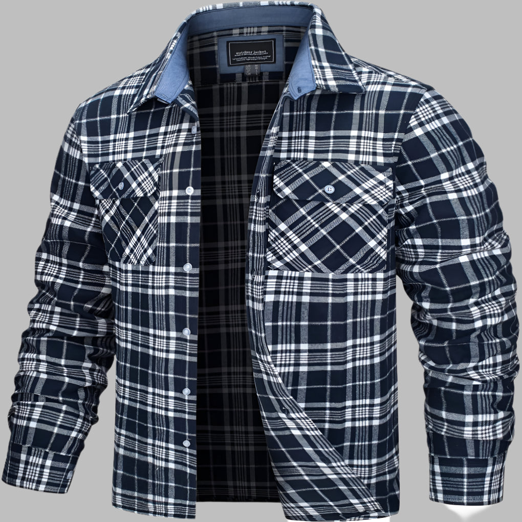 Chemise à carreaux en coton aspect flanelle