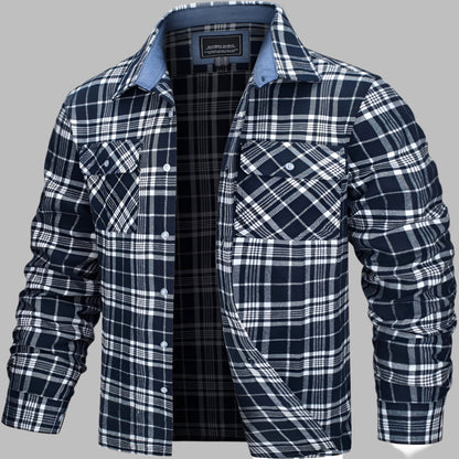 Chemise à carreaux en coton aspect flanelle