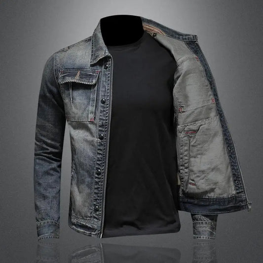 Herren Jeansjacke Retro Style - IdealeKleiden