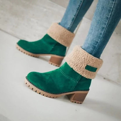 Bottes d'automne à talon bloc et bout rond