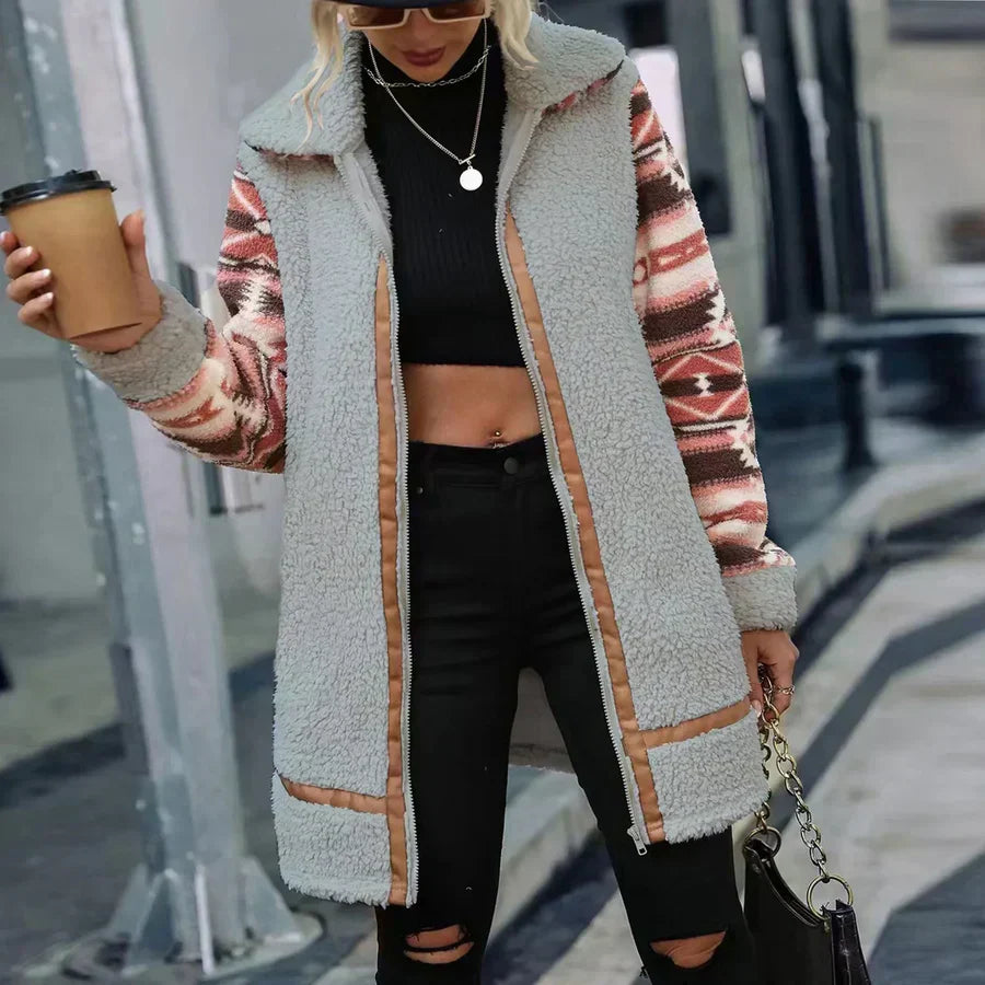 Manteau de fourrure de luxe chaud et élégant