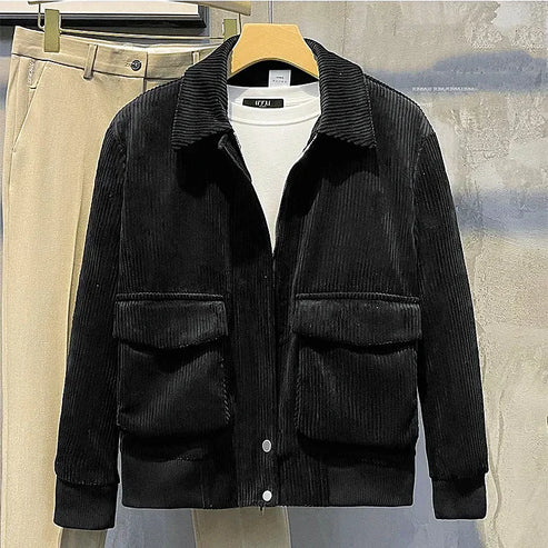 Veste en velours côtelé élégante pour homme, coupe moderne