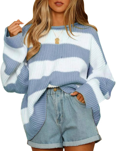Grand pull en maille Oversize à rayures