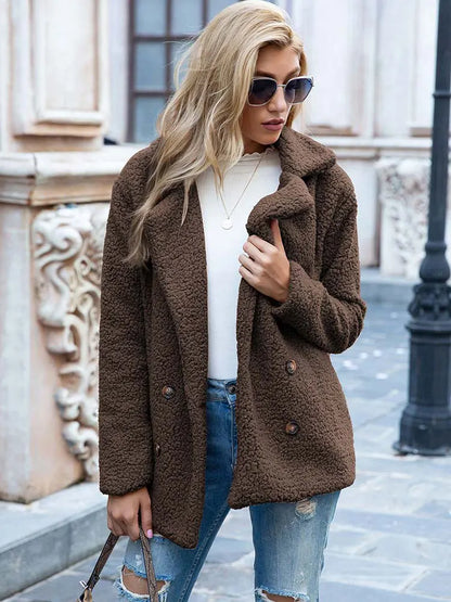 Veste douce femme Manteau Teddy Hiver