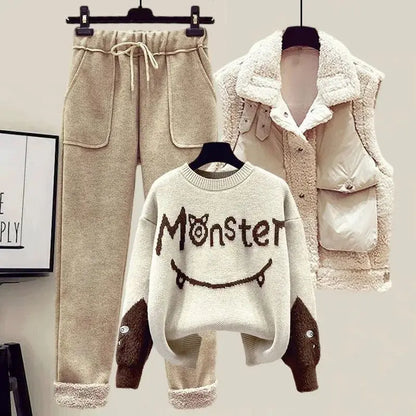 Ensemble trois pièces élégant pour femme (hiver)