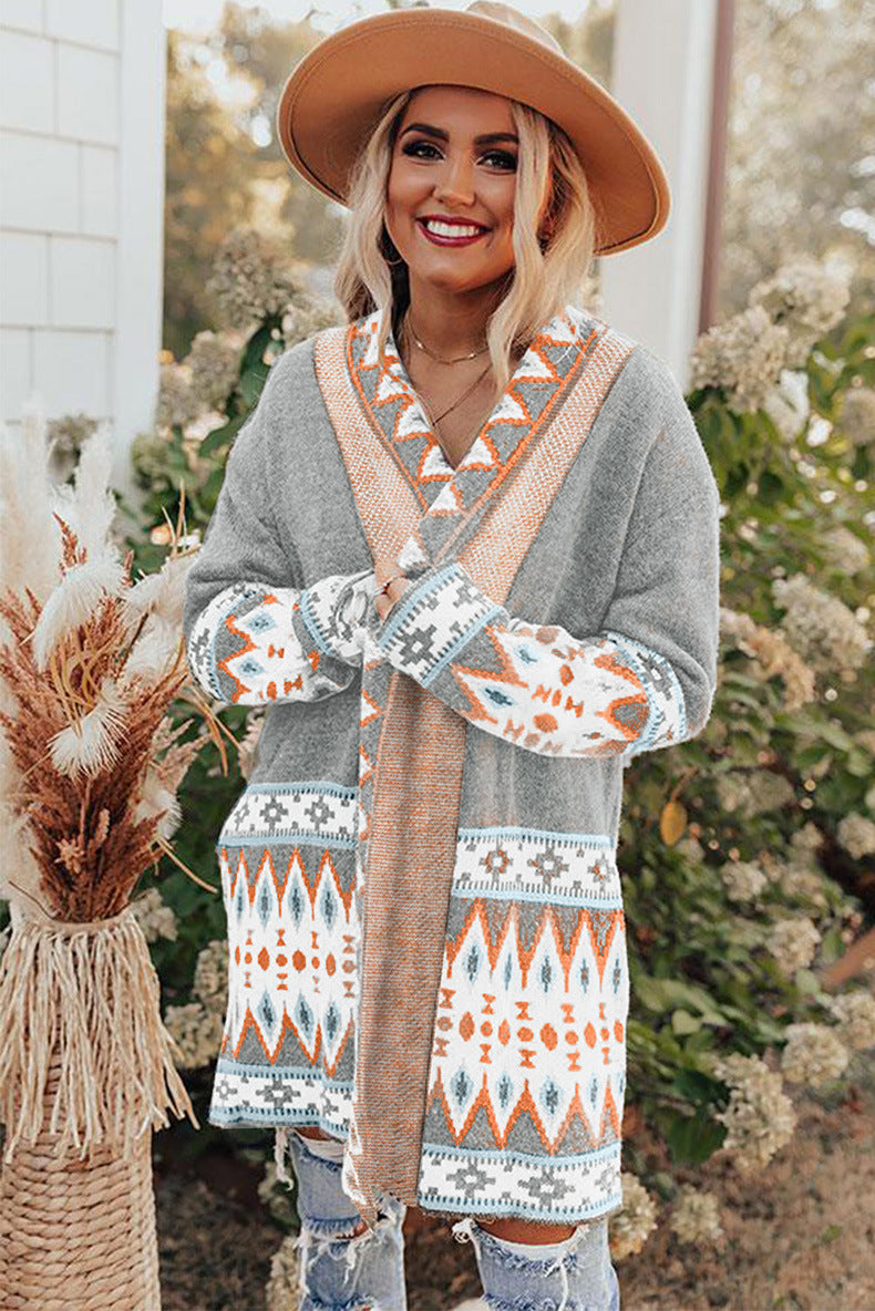 Robe en maille douce mi-longue Cardigan