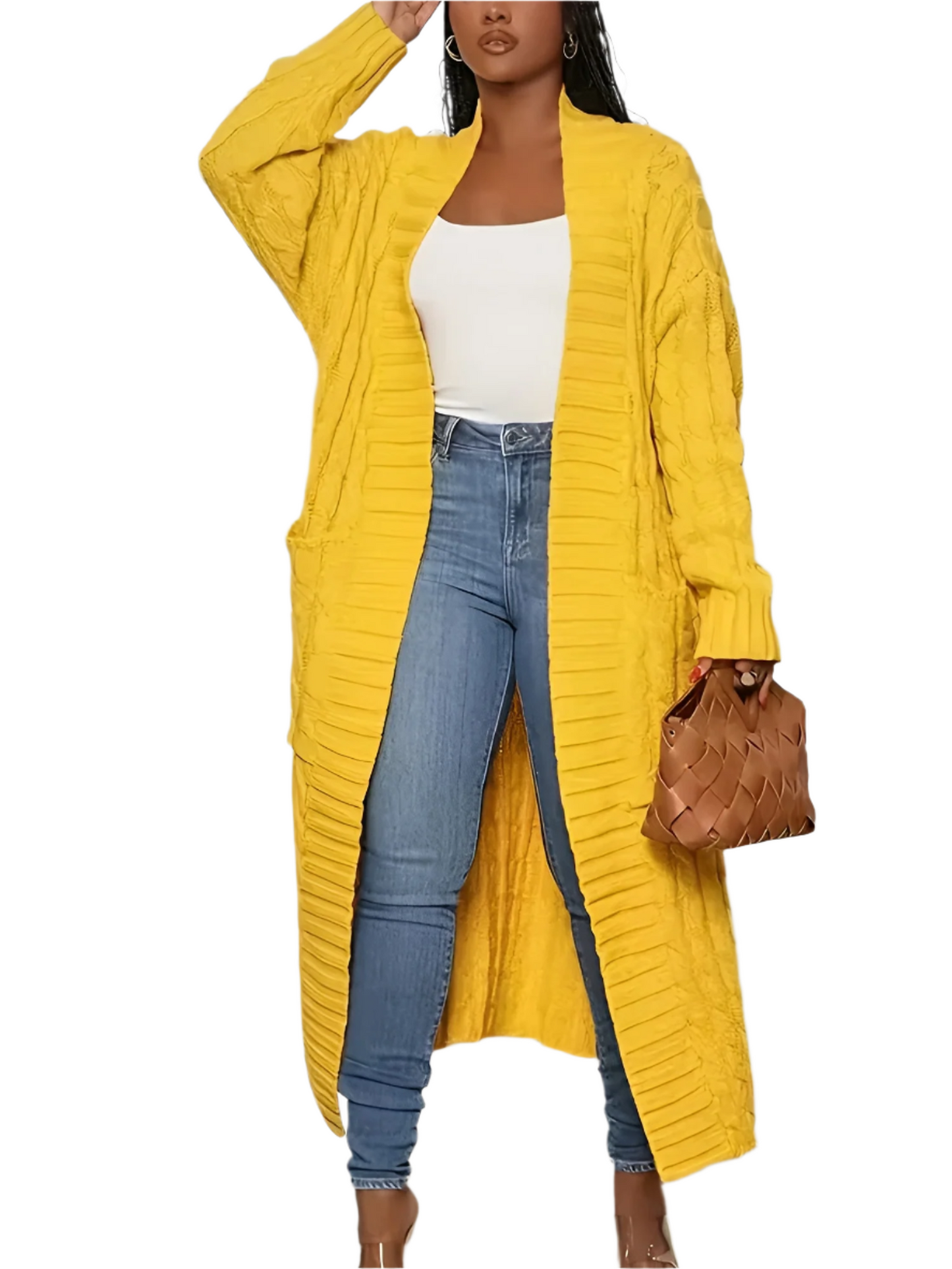 Veste longue élégante pour femme brodée