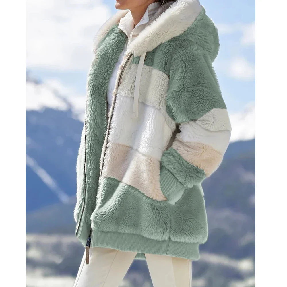 Manteau en peluche surdimensionné pour femme