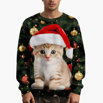 Pull de Noël motif chat Festif