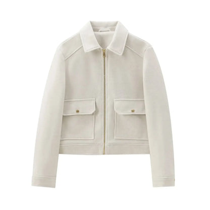 Blouson d'hiver pour femme zippé en mélange de laine