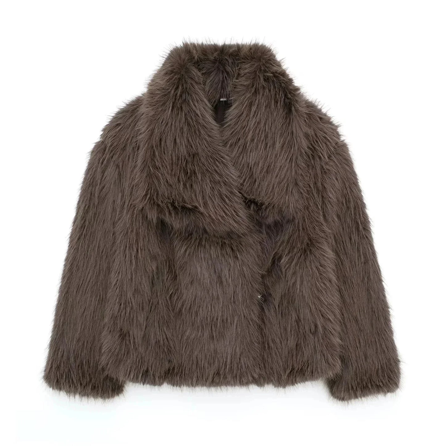 Manteau oversize en fausse fourrure pour femmes