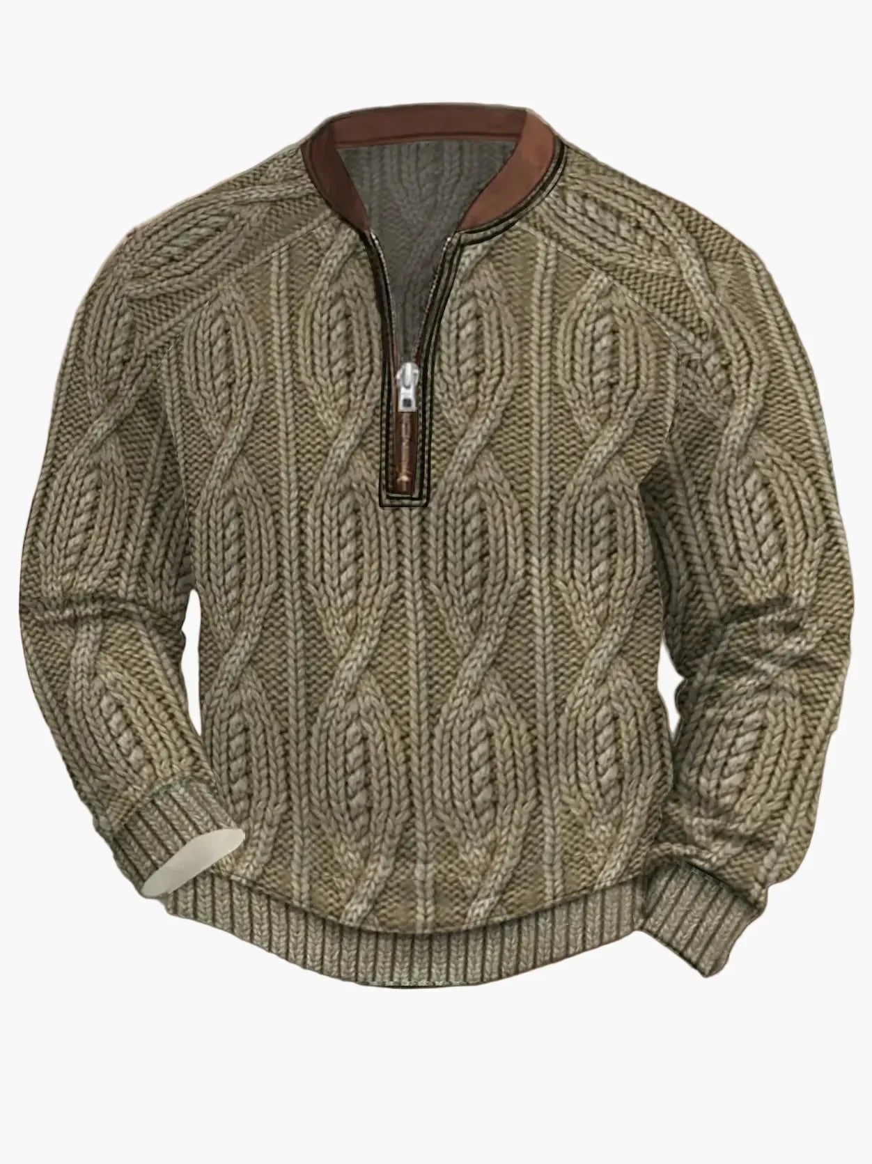 Pull en tricot zippé moderne pour homme