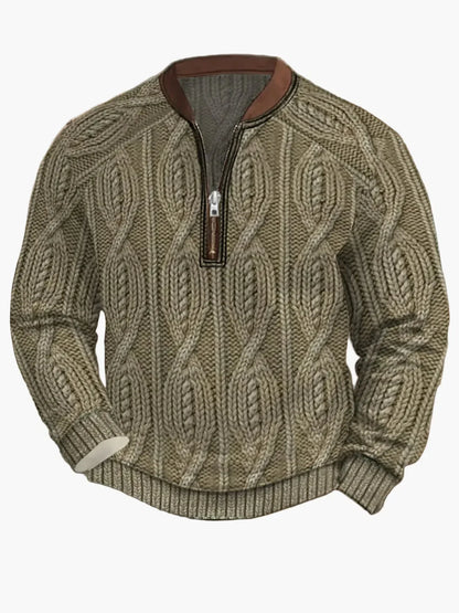 Pull en tricot zippé moderne pour homme