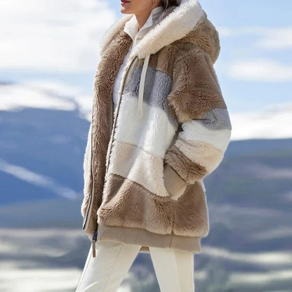 Manteau en peluche surdimensionné pour femme