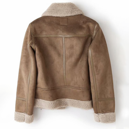 Stylische Kunstleder Bomberjacke Elegant - IdealeKleiden