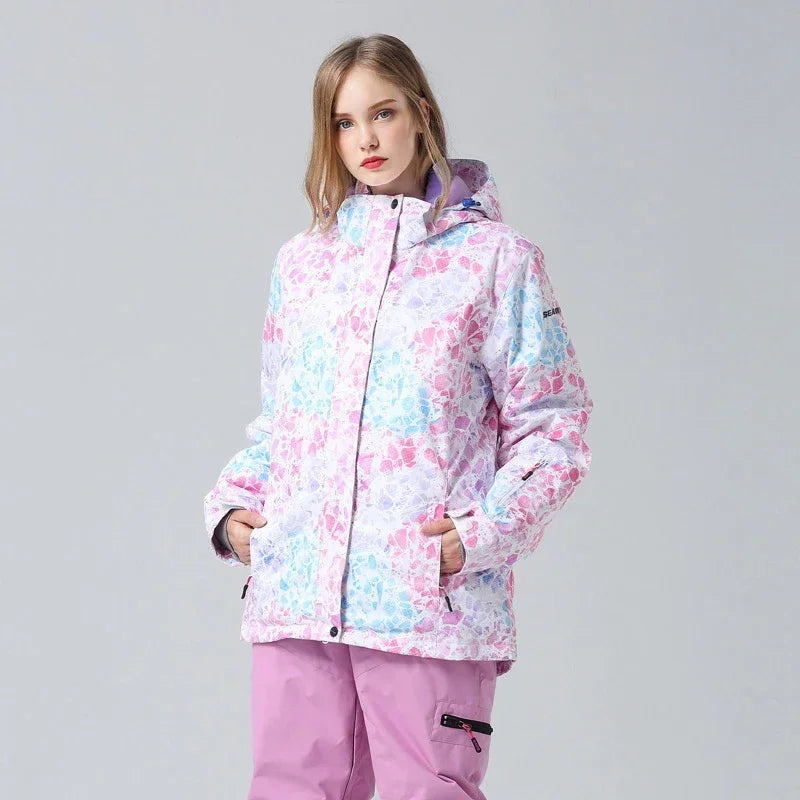 Veste de ski femme motif floral tendance