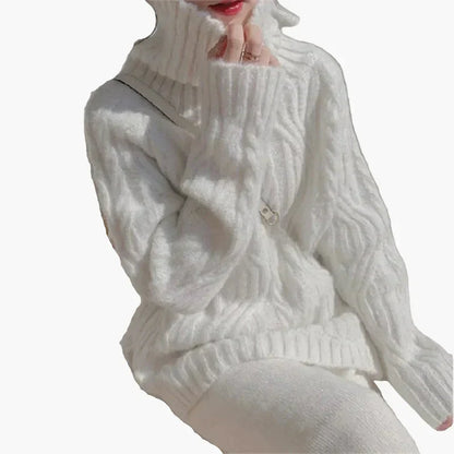 Pull coréen coupe ample col roulé