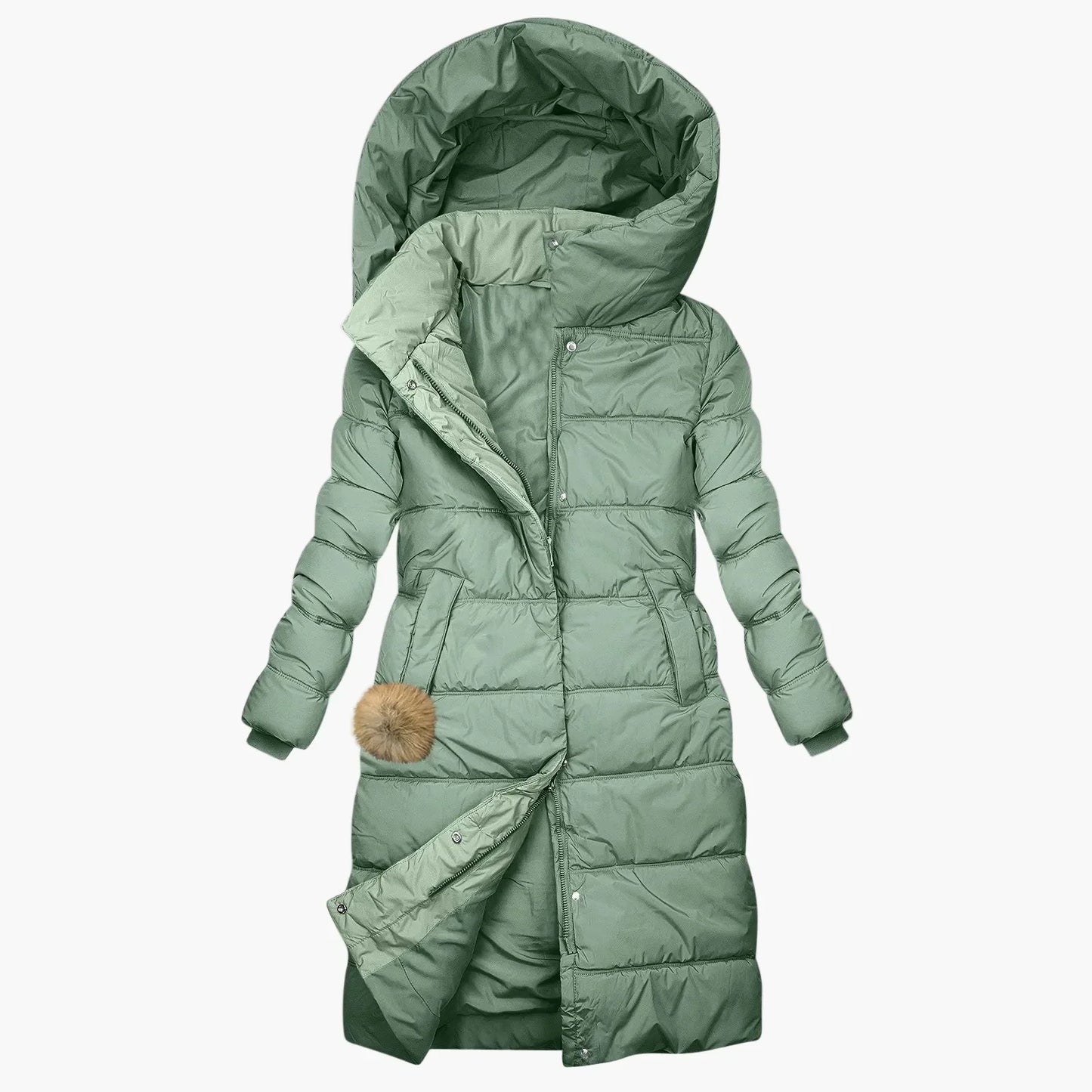 Manteau matelassé d'hiver pour femme | Long parka coupe-vent