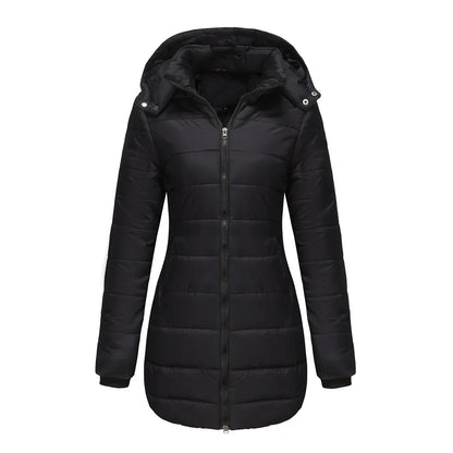 Manteau matelassé d'hiver chaud à capuche pour femme