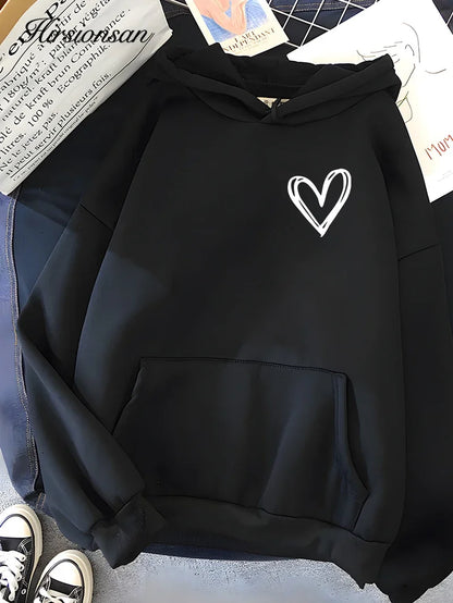 Herz-Hoodie Damen Komfortabel Trendy Design - IdealeKleiden