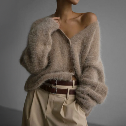 Cardigan oversized doux à manches longues pour femme