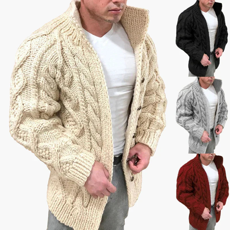 Stilvolle Strickjacke Zopfmuster Grobstrick - IdealeKleiden