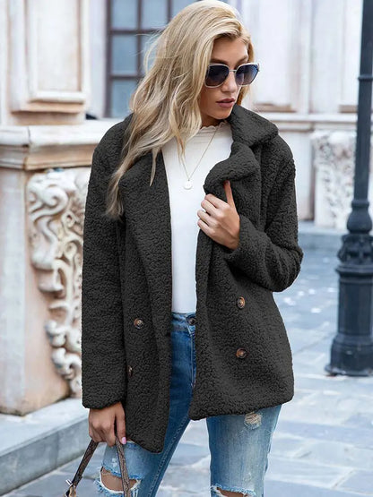 Veste douce femme Manteau Teddy Hiver
