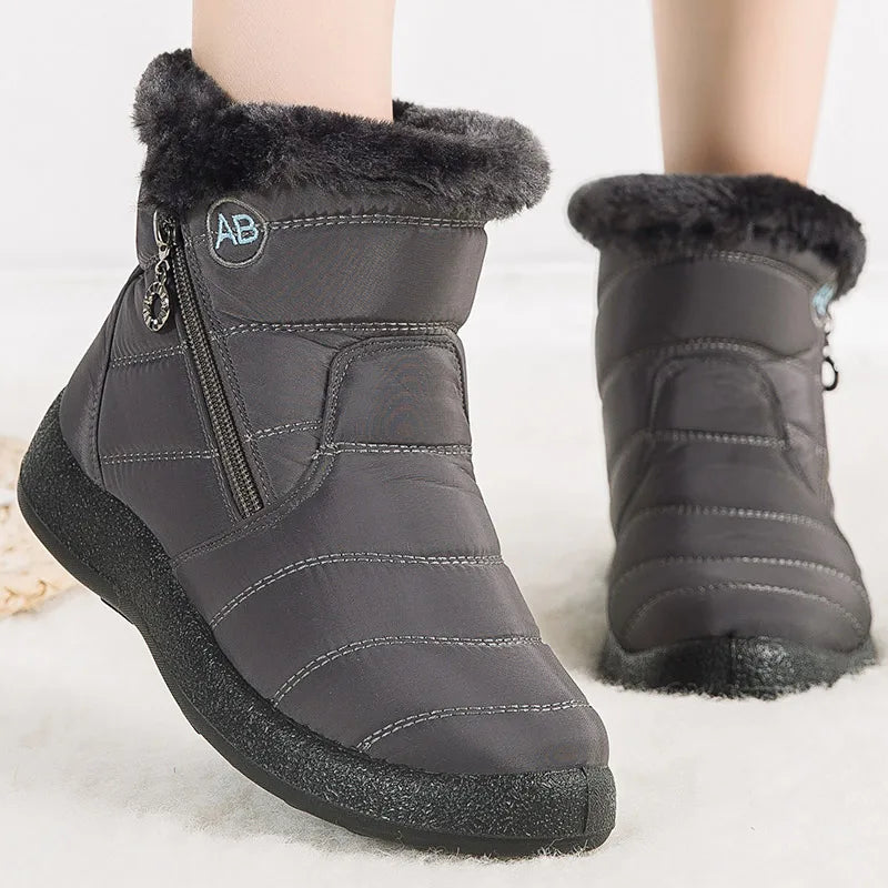 Bottes de neige chaudes Hauteur cheville Imperméables Doublure en peluche