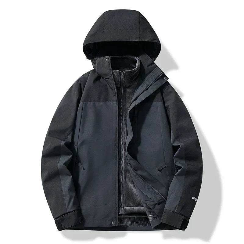 Veste de ski pour homme Résistante aux intempéries Capuche Isolée