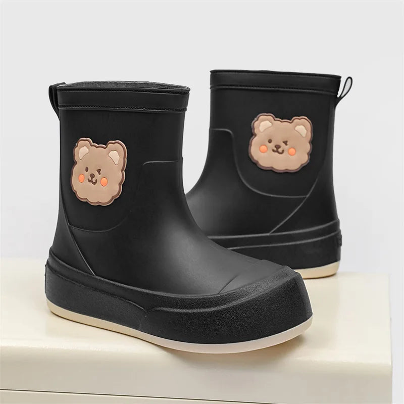 Bottes de pluie imperméables motif ours hauteur cheville