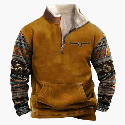 Pull élégant look western motif ethnique outdoor