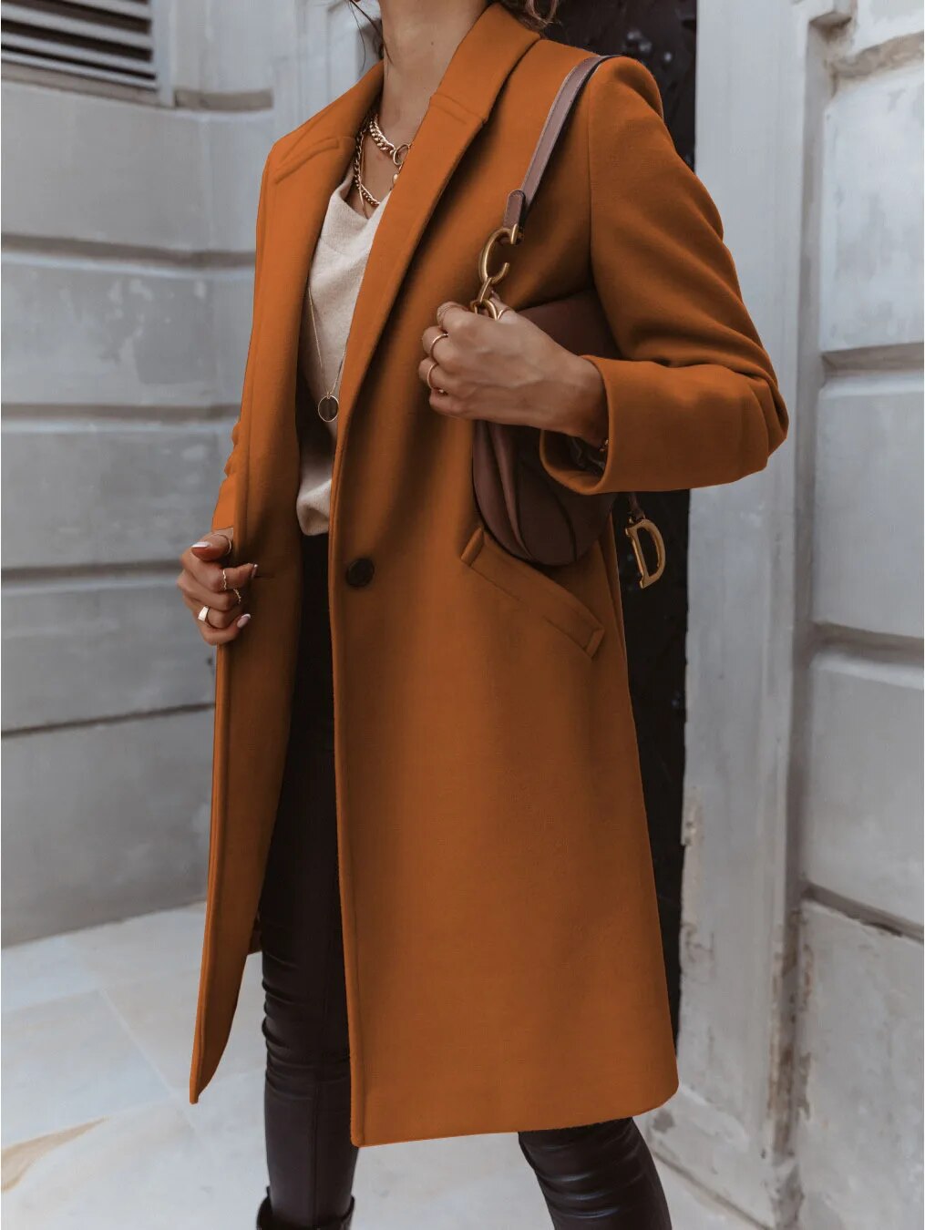 Manteau en laine sur mesure Élégant Classique