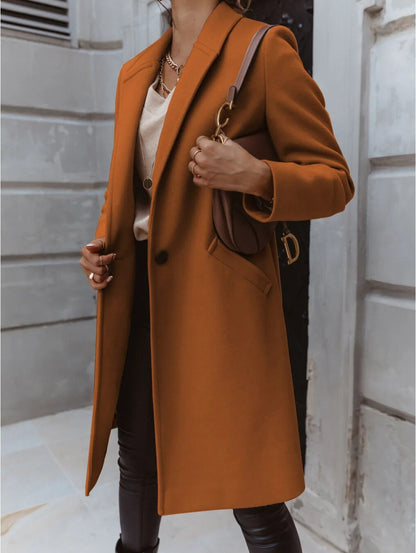 Manteau femme mélange laine Classique Élégant
