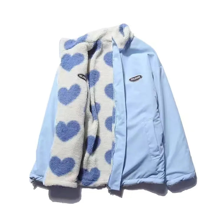 Manteau Femme Motif Cœur Élégant