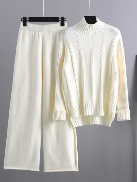 Ensemble robe et gilet en maille tendance pour femme
