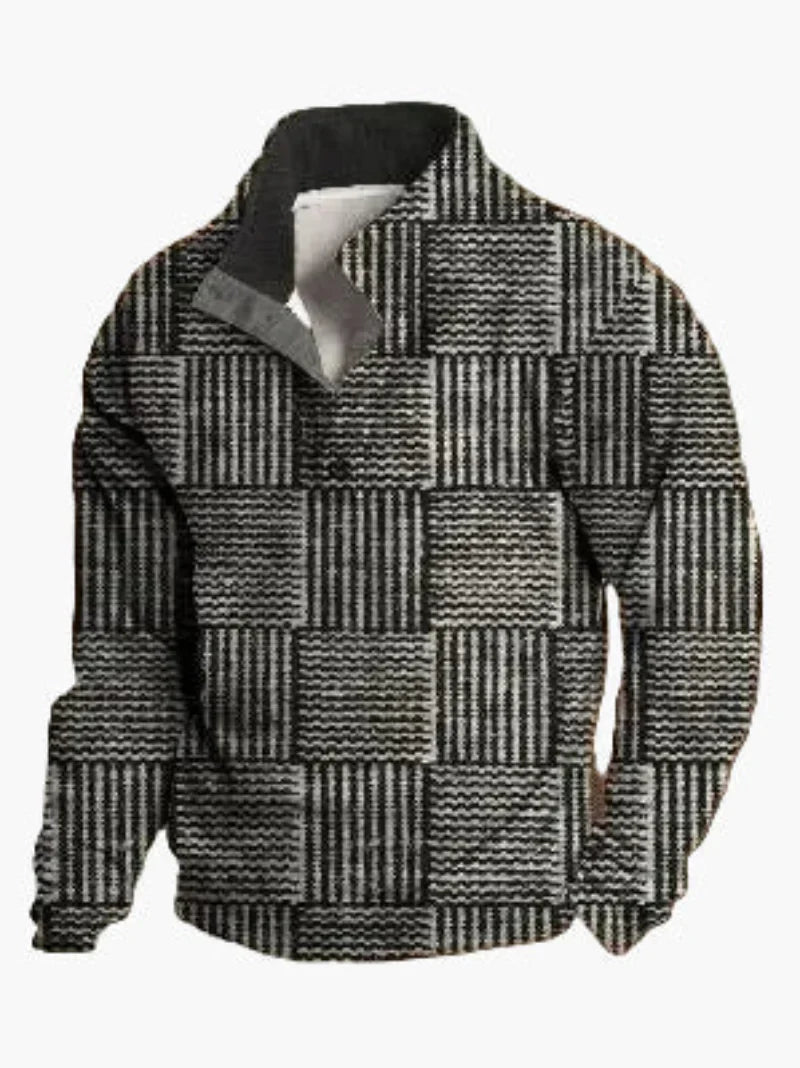 Sweat-shirt rétro cowboy col montant style western