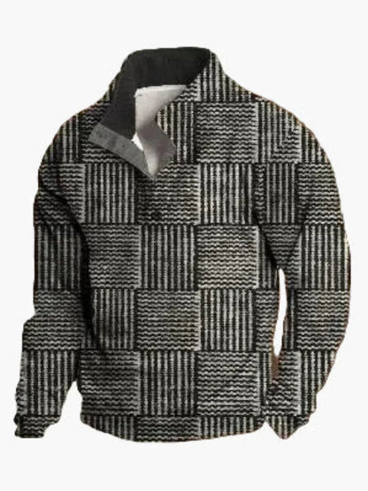 Sweat-shirt rétro cowboy col montant style western