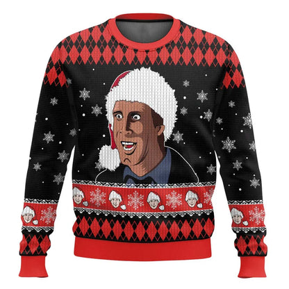 Pull de Noël homme motif ski drôle